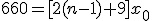 660=[2(n-1)+9]x_0