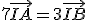 7\vec{IA}=3\vec{IB}
