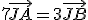 7\vec{JA}=3\vec{JB}