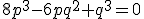 8p^3-6pq^2+q^3=0