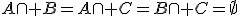 A\cap B=A\cap C=B\cap C=\empty