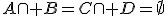 A\cap B=C\cap D=\empty