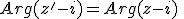 Arg(z'-i)=Arg(z-i)\;\;[\pi]