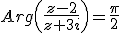 Arg\left(\frac{z-2}{z+3i}\right)=\frac{\pi}{2}\;\;[2\pi]
