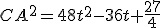 CA^2=48t^2-36t+\frac{27}{4}