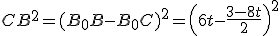 CB^2=(B_0B-B_0C)^2=\left(6t-\frac{3-8t}{2}\right)^2