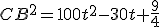 CB^2=100t^2-30t+\frac{9}{4}