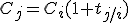 C_j=C_i(1+t_{j/i})
