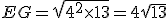 EG = \sqr{4^2\times13}=4\sqr{13}