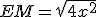 EM = \sqrt{4+x^2}