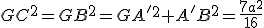 GC^2=GB^2=GA'^2+A'B^2=\frac{7a^2}{16}