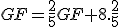 GF=\frac{2}{5}GF+8.\frac{2}{5}