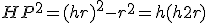 HP^2 = (h+r)^2 - r^2 = h(h+2r)