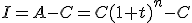 I=A-C=C(1+t)^n-C