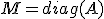M = diag(A)