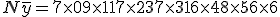N\bar{y} = 7\time 0 + 9\time 1 + 17 \time 2 + 37 \time 3 + 16 \time 4 + 8 \time 5 + 6 \time 6