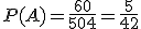 P(A)=\frac{60}{504}=\frac{5}{42}