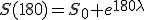 S(180)=S_0 e^{180\lambda}