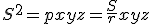 S^2=pxyz=\frac{S}{r}xyz
