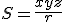 S=\frac{xyz}{r}