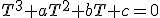T^3+aT^2+bT+c=0