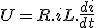 U = R.i + L.\frac{di}{dt}