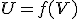 U=f(V)