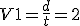 V1 = \frac{d}{t} = 2