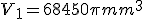 V_1 = 68450\pi mm^3