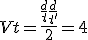 Vt = \frac{ \frac{d}{t} + \frac{d}{t'}}{2} = 4