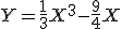 Y=\frac{1}{3}X^3-\frac{9}{4}X