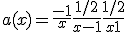 a(x) = \frac{-1}{x}+\frac{1/2}{x-1}+\frac{1/2}{x+1}
