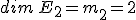 dim \, E_2 = m_2 = 2