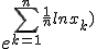 e^{\sum_{k=1}^n\frac{1}{n}lnx_k)}