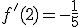 f'(2)=-\frac{1}{5}