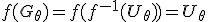 f(G_{\theta}) = f(f^{-1}(U_{\theta}))=U_{\theta}