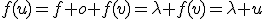 f(u)=f o f(v)=\lambda f(v)=\lambda u