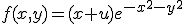 f(x,y)=(x+u)e^{-x^2-y^2}