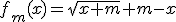 f_m(x)=\sqrt{x+m}+m-x