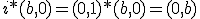 i*(b,0)=(0,1)*(b,0)=(0,b)