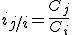 i_{j/i}=\frac{C_j}{C_i}