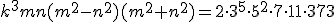k^3mn(m^2-n^2)(m^2+n^2)=2\cdot3^5\cdot5^2\cdot7\cdot11\cdot373