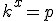 k^x=p