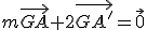 m\vec{GA}+2\vec{GA'}=\vec{0}