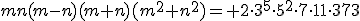 mn(m-n)(m+n)(m^2+n^2)= 2\cdot3^5\cdot5^2\cdot7\cdot11\cdot373