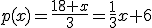 p(x)=\frac{18+x}{3}=\frac{1}{3}x+6