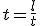 t=\frac{l}{t}