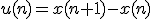 u(n)=x(n+1)-x(n)
