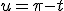 u=\pi-t