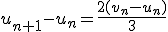 u_{n+1}-u_{n}=\frac{2(v_n-u_n)}{3}